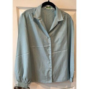 Vintage Blouse Pale Blue Lady Manhattan Silkhana Size 12